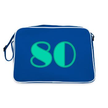80. 80 ANS. 80e ANNIVERSAIRE. ANNIVERSAIRE 80 ANS - Sac Retro - bleu/blanc - Dos
