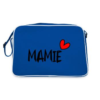 MAMIE. FÊTE DES MÈRES. BONNE FÊTE MAMIE. JE T'AIME - Sac Retro - bleu/blanc - Dos