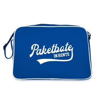 Paketbote in Rente Bote Rentner Renteneintritt - Retro Tasche - Blau/Weiß - Hinten