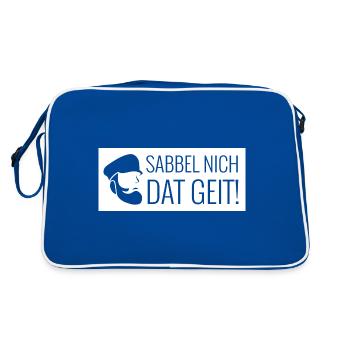 Sabbel nich dat geit weiss - Retro Tasche - Blau/Weiß - Hinten