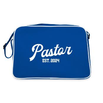 Pastor Ausbildung 2024 Theologie Studium Theologe - Retro Tasche - Blau/Weiß - Hinten