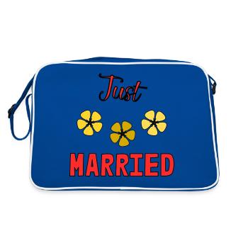 JUST MARRIED. bachelorette party. SAINT VALENTINE. COUPLE - Retro Bag - blue/white - Back