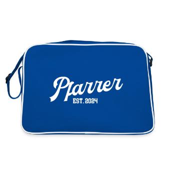 Pfarrer Ausbildung 2024 Theologie Studium Student - Retro Tasche - Blau/Weiß - Hinten
