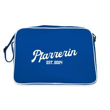 Pfarrerin Ausbildung 2024 Theologie Studium Kirche - Retro Tasche - Blau/Weiß - Hinten
