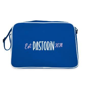 Pastorin 2024 Geistliche Glaube Gott Jesus Kirche - Retro Tasche - Blau/Weiß - Hinten