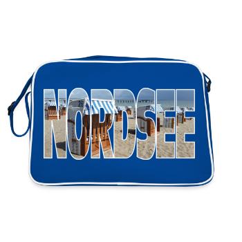 Nordsee - Retro Tasche - Blau/Weiß - Hinten
