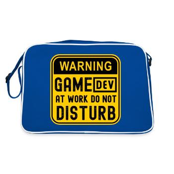 WARNING GAME DEV AT WORK DO NOT DISTURB - Retro Bag - blue/white - Back