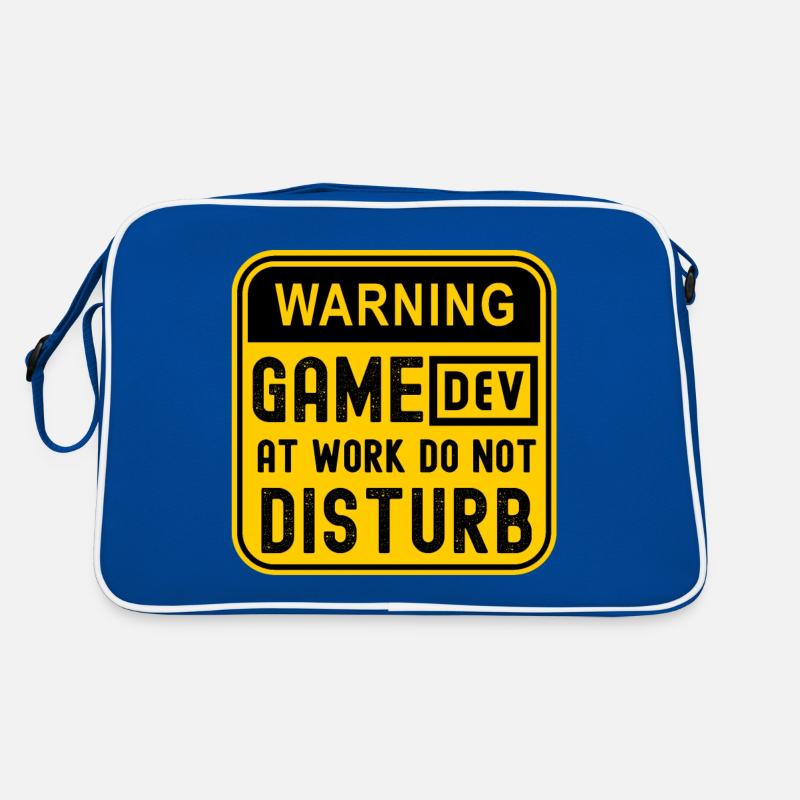 AVERTISSEMENT JEU DEV AU TRAVAIL NE PERTURBENT PAS - Sac Retro - bleu/blanc