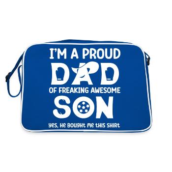 Proud dad of freaking awesome son original idea - Sac Retro - bleu/blanc - Dos