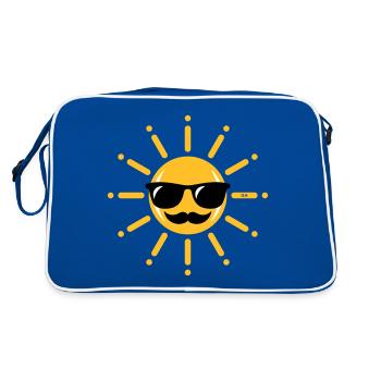 Drôle De Soleil Avec Lunettes De Soleil Et Moustache 3C - Sac Retro - bleu/blanc - Dos