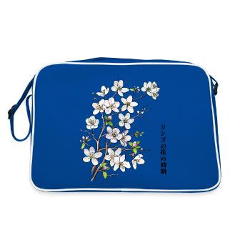 Apple blossoms - Retro Bag - blue/white - Back
