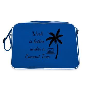 Travailler sous le cocotier - Sac Retro - bleu/blanc - Dos