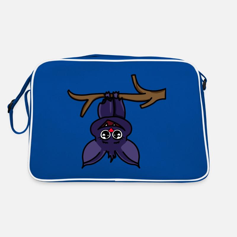 Fledermaus - Retro Tasche - Blau/Weiß