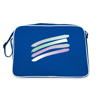 Streifen in Pastellfarben - Retro Tasche - Blau/Weiß - Hinten