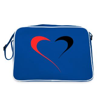 Dualité de l’Amour - Deux Faces Rouge/Noir - Sac Retro - bleu/blanc - Dos