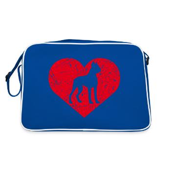 Boxer Chien Coeur - Sac Retro - bleu/blanc - Dos