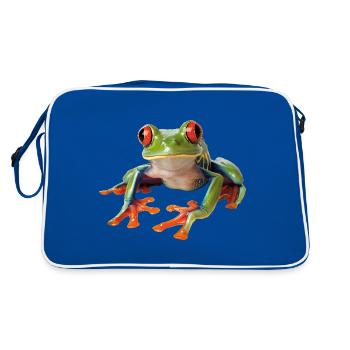 Frog - Retro Tasche - Blau/Weiß - Hinten