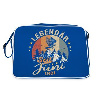 Legendär seit Juni 1981 - Geburtstag 1981 - Retro Tasche - Blau/Weiß - Hinten