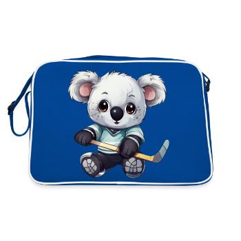 Koala joue au hockey sur glace, au design sportif d’animaux - Sac Retro - bleu/blanc - Dos