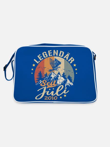 Juli 2010 Jahrestag Juli 2010 Juli - Retro Tasche - Blau/Weiß - Hinten