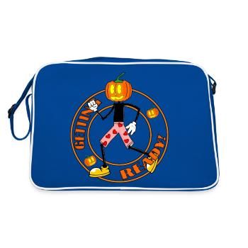 Prêt pour Halloween citrouille rétro Jack-O-Lantern - Sac Retro - bleu/blanc - Dos