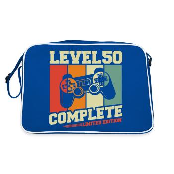 50 Birthday Gift - Level 50 Complete - Retro Bag - blue/white - Back