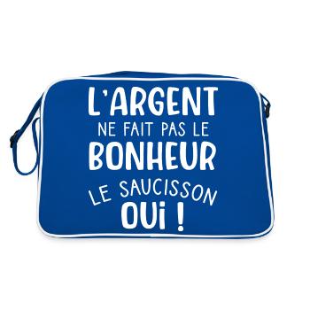 L'argent ne fait pas le bonheur le saucisson oui - Sac Retro - bleu/blanc - Dos