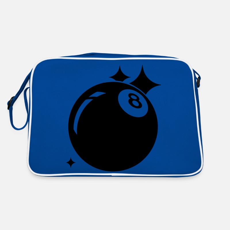 Billardkugel - Retro Tasche - Blau/Weiß
