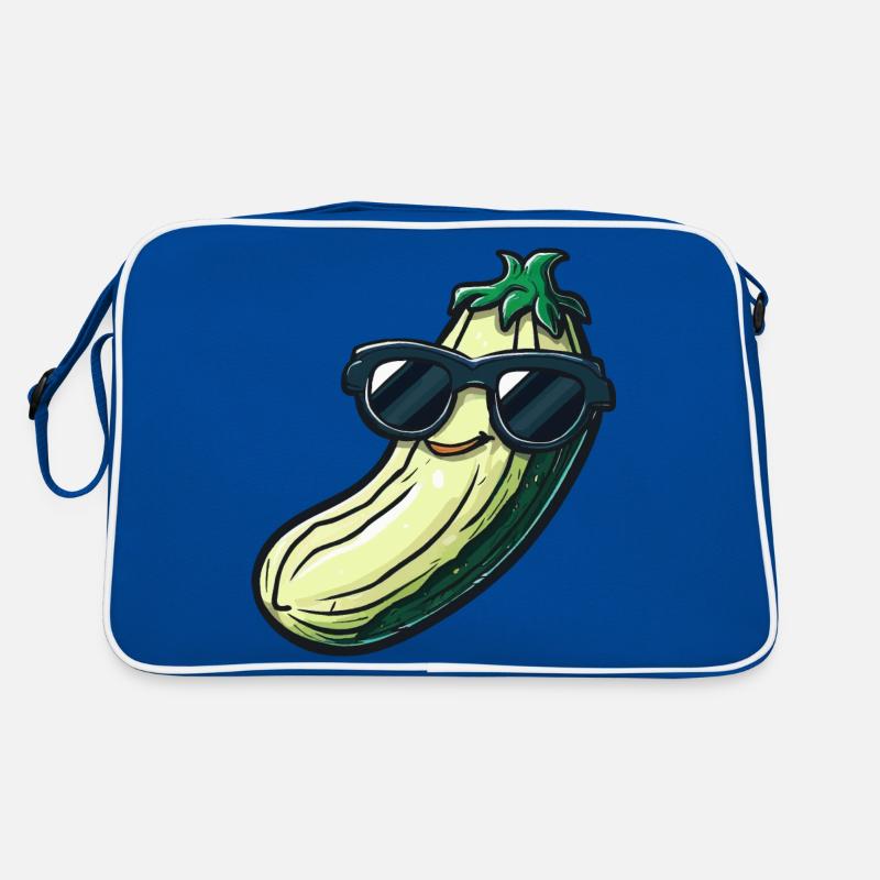 Gurke mit Sonnenbrille Retro Tasche