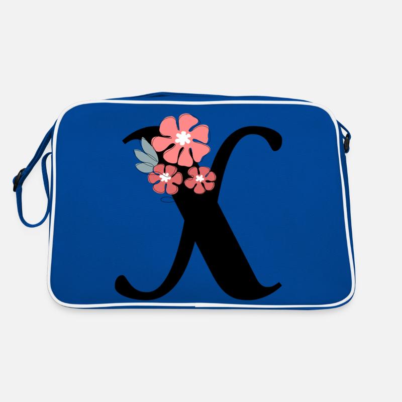 Lettre x fleurs minimalistes Sac Retro