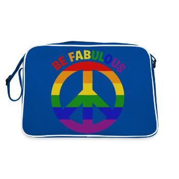 Signe de paix arc-en-ciel vibrant « Be Fabulous » - Sac Retro - bleu/blanc - Dos