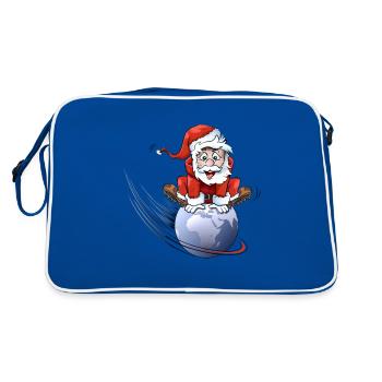 Santa Claus - Retro Tasche - Blau/Weiß - Hinten
