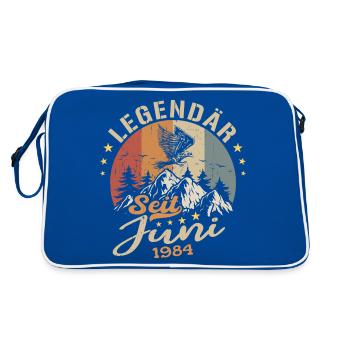 Legendär seit Juni 1984 - Geburtstag 1984 - Retro Tasche - Blau/Weiß - Hinten