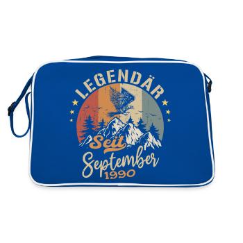 September 1990 - September 1990 Jahrestag 1990 - Retro Tasche - Blau/Weiß - Hinten