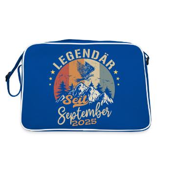 September 2025 - September 2025 Jahrestag 2025 - Retro Tasche - Blau/Weiß - Hinten