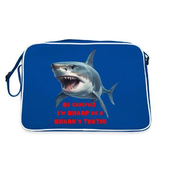 Sharp as a shark - Retro Bag - blue/white - Back
