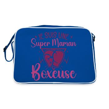 I'm a Super Boxing Mom Boxer Gift Boxer - Retro Bag - blue/white - Back