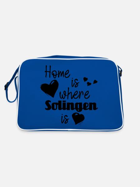 Zuhause in Solingen - Home is where Solingen is - Retro Tasche - Blau/Weiß - Hinten