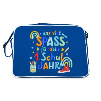 School, First Grade - Retro Bag - blue/white - Back