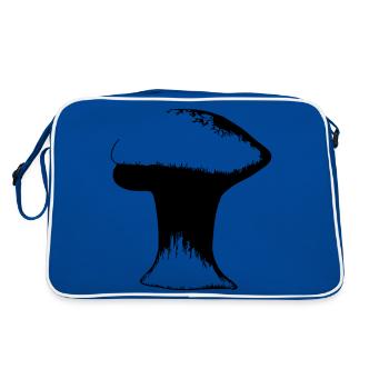 Pilz Pilze Giftpilze Mykologie erdig Vektor 6 - Retro Tasche - Blau/Weiß - Hinten