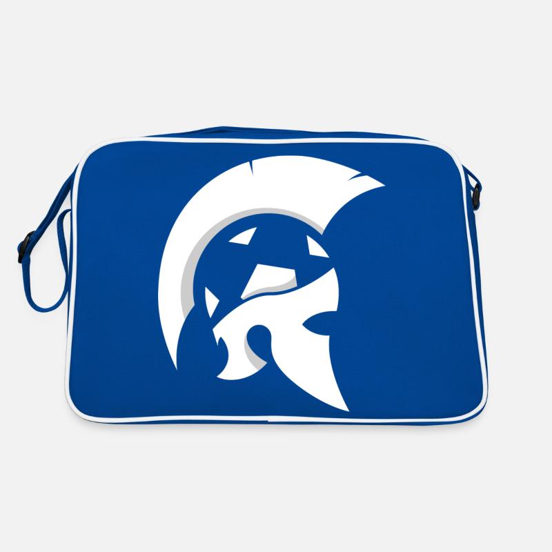 Sparta Helm Logo - Retro Tasche - Blau/Weiß