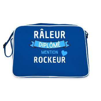 Râleur diplômé mention Rockeur fête des pères - Sac Retro - bleu/blanc - Dos