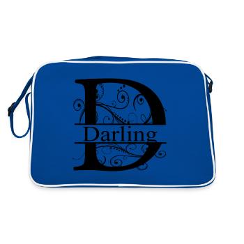 Monogram with the name Darling - Retro Bag - blue/white - Back