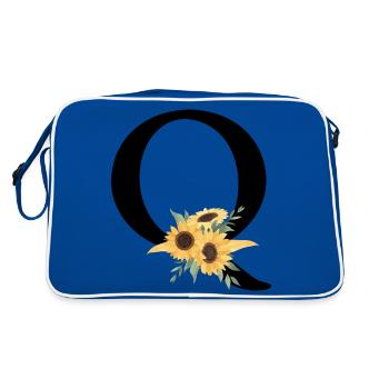 Lettre q floral tournesol - Sac Retro - bleu/blanc - Dos