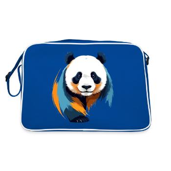 Panda art vectoriel avec des couleurs vives illustration - Sac Retro - bleu/blanc - Dos