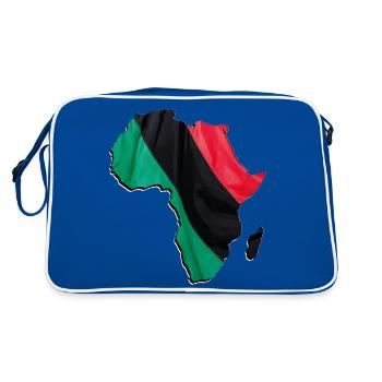 Pan Africa flag in Africa map - Retro Bag - blue/white - Back