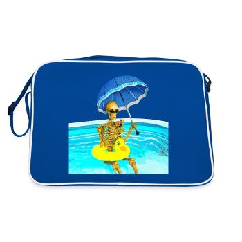 Faucheuse en vacances - Sac Retro - bleu/blanc - Dos