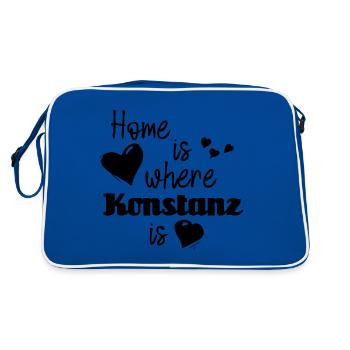 Zuhause in Konstanz - Home is where Konstanz is - Retro Tasche - Blau/Weiß - Hinten