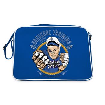 Puncher Brotherhood1887 - Retro Tasche - Blau/Weiß - Hinten