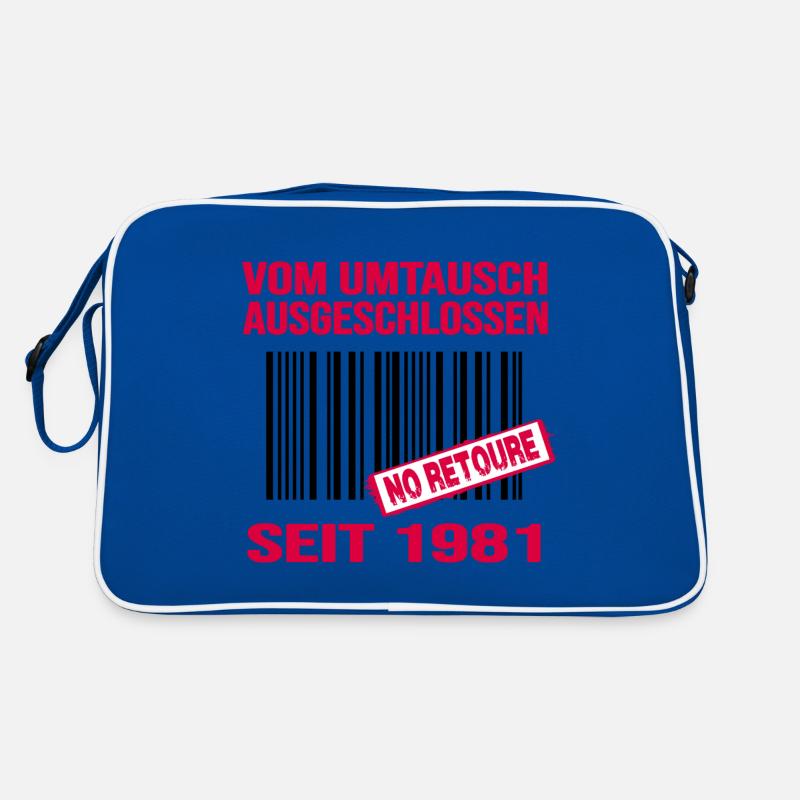 1981 geburtstag jubiläum barcode retoure Retro Tasche
